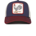 goorin-bros-dunkelblaue-beige-und-rote-snapback-kappe-gallo-cock-all-american-rooster-100-the-farm-all-over-canvas