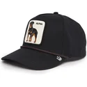 cappellino-curvo-nero-snapback-cane-rottweiler-alpha-dog-100-the-farm-all-over-canvas-di-goorin-bros