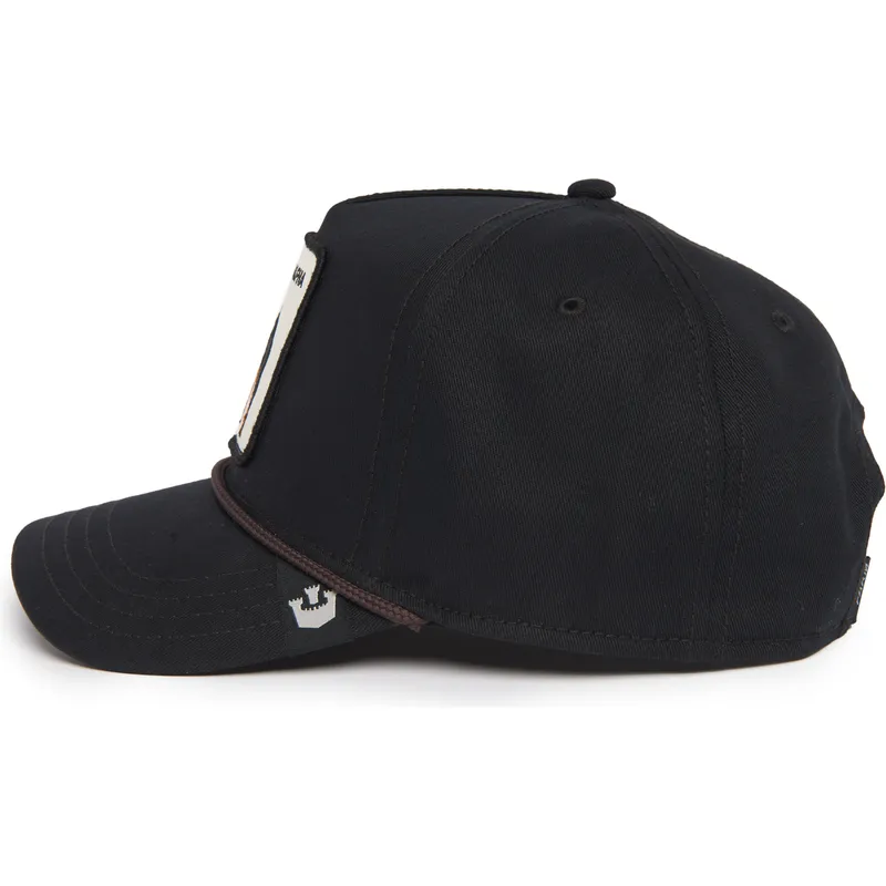 cappellino-curvo-nero-snapback-cane-rottweiler-alpha-dog-100-the-farm-all-over-canvas-di-goorin-bros
