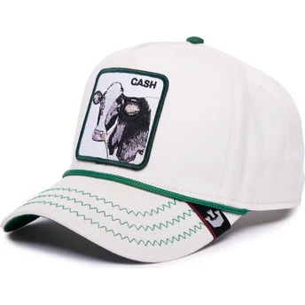 Gorra curva blanca snapback vaca Cash Cow 100 The Farm All Over Canvas de Goorin Bros.