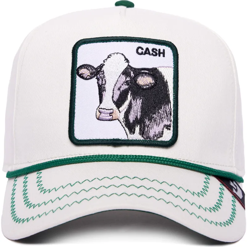 cappellino-visiera-curva-bianco-snapback-mucca-cash-cow-100-the-farm-all-over-canvas-di-goorin-bros