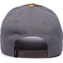 cappello-snapback-curvo-marrone-grigio-e-arancione-con-lupo-lone-wolf-100-the-farm-all-over-canvas-di-goorin-bros