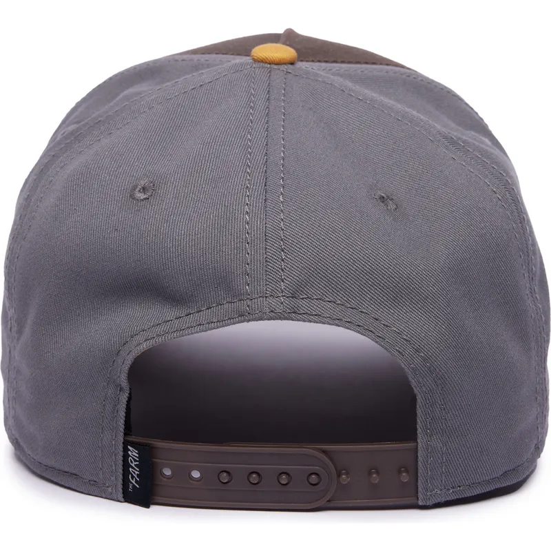 cappellino-visiera-curva-marrone-grigio-e-arancione-snapback-lupo-lone-wolf-100-the-farm-all-over-canvas-di-goorin-bros