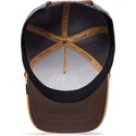 goorin-bros-lone-wolf-100-the-farm-all-over-canvas-snapback-cap-mit-gebogenem-schirm-in-braun-grau-und-orange