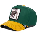 grune-und-gelbe-snapback-cap-mit-gebogenem-schirm-elefant-extra-large-100-the-farm-all-over-canvas-von-goorin-bros