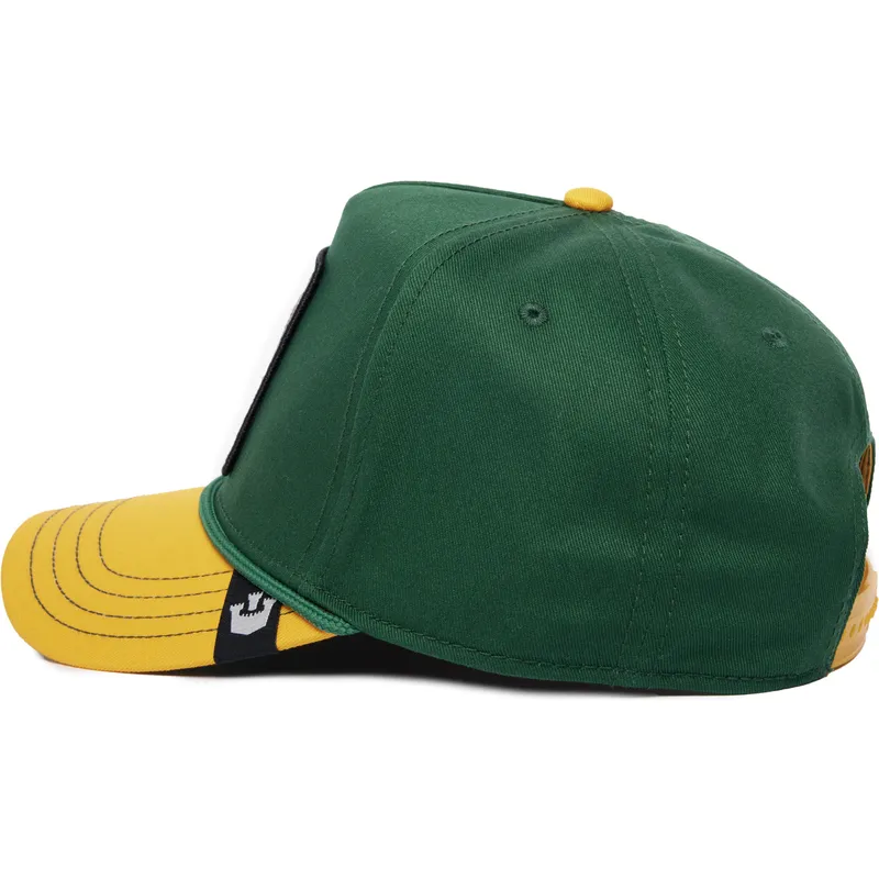 cappellino-visiera-curva-verde-e-giallo-snapback-elefante-extra-large-100-the-farm-all-over-canvas-di-goorin-bros
