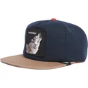 berretto-piatto-blu-navy-e-marrone-snapback-lupo-lone-wolf-one-pack-the-farm-flats-di-goorin-bros