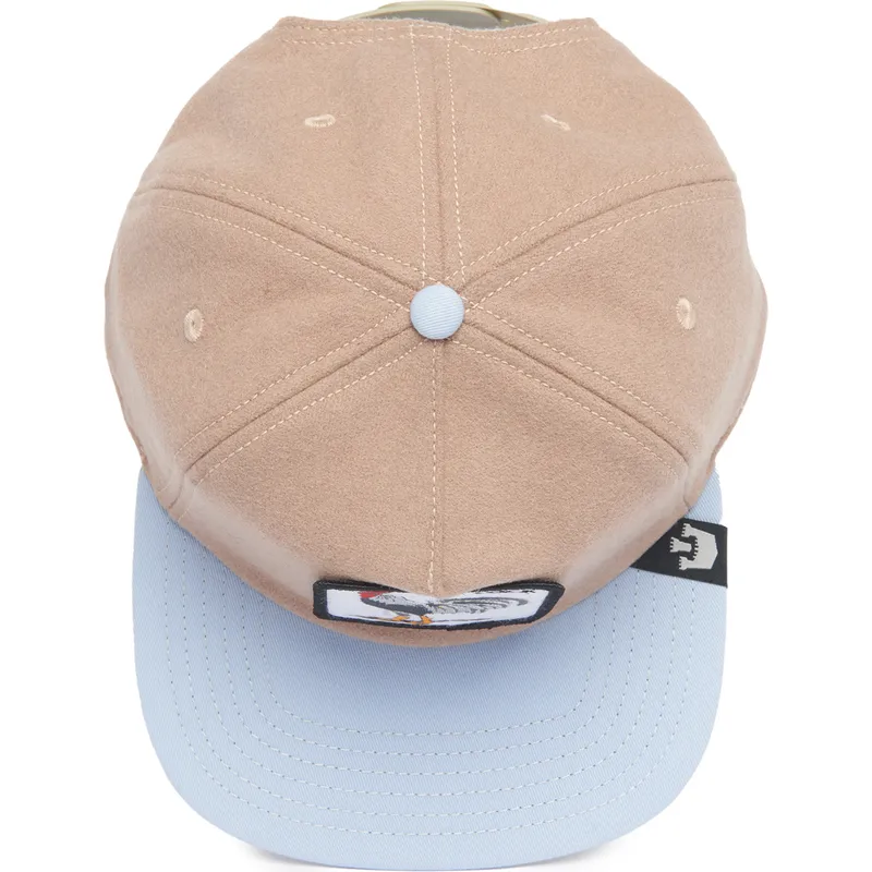 czapka-z-daszkiem-plaska-brazowo-niebieska-snapback-kogut-cock-free-range-the-farm-flats-od-goorin-bros
