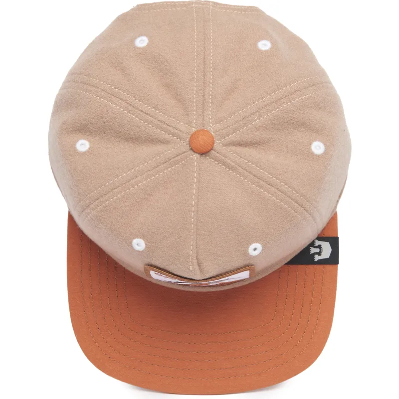 flad-brun-snapback-kasket-ged-goat-alpine-base-the-farm-flats-fra-goorin-bros