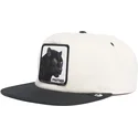 hvid-og-sort-snapback-fladskygget-kasket-panter-black-panther-stealth-explorer-the-farm-flats-fra-goorin-bros