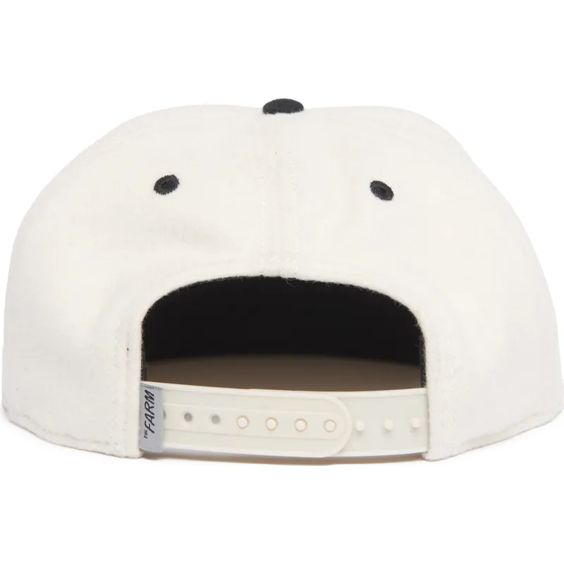 weisse-und-schwarze-flache-snapback-kappe-panther-black-panther-stealth-explorer-the-farm-flats-von-goorin-bros