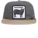 cappello-piatto-grigio-e-marrone-snapback-pecora-black-sheep-flock-mountain-the-farm-flats-di-goorin-bros