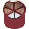 gorra-plana-marron-y-roja-snapback-caballo-stallion-free-rider-the-farm-flats-de-goorin-bros