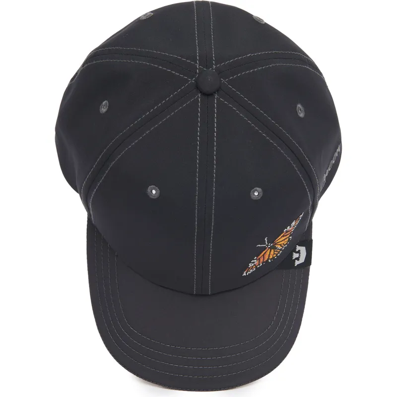 sort-justerbar-curved-cap-med-sommerfugl-long-live-the-queen-the-farm-lady-balls-fra-goorin-bros