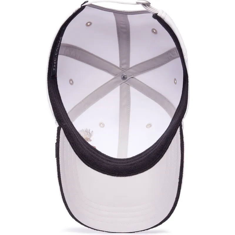 weisse-verstellbare-curved-cap-taube-2-blessed-2-b-stressed-the-farm-lady-balls-von-goorin-bros