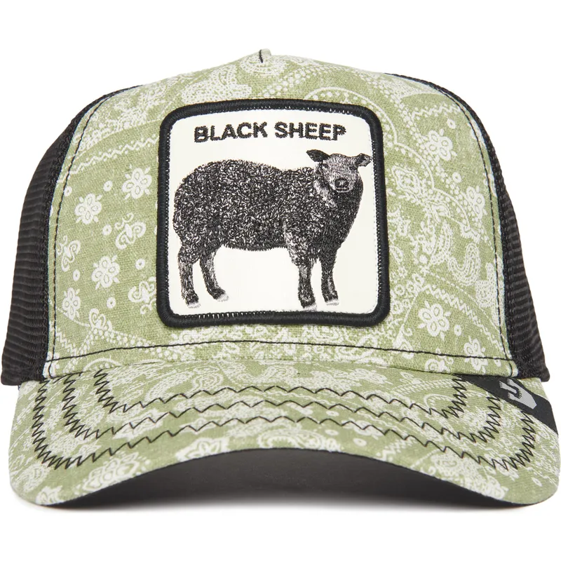 gron-og-sort-trucker-kasket-med-sort-far-black-sheep-parade-the-farm-paisley-fra-goorin-bros