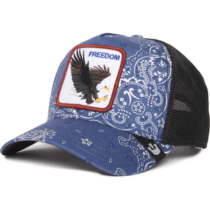 marinebla-trucker-kasket-med-orn-freedom-a-the-w-in-a-d-the-farm-paisley-fra-goorin-bros