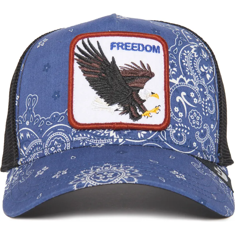 marinebla-trucker-kasket-med-orn-freedom-a-the-w-in-a-d-the-farm-paisley-fra-goorin-bros