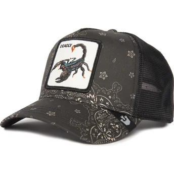 trucker-cap-schwarz-skorpion-deadly-diamonds-and-pearls-the-farm-paisley-von-goorin-bros