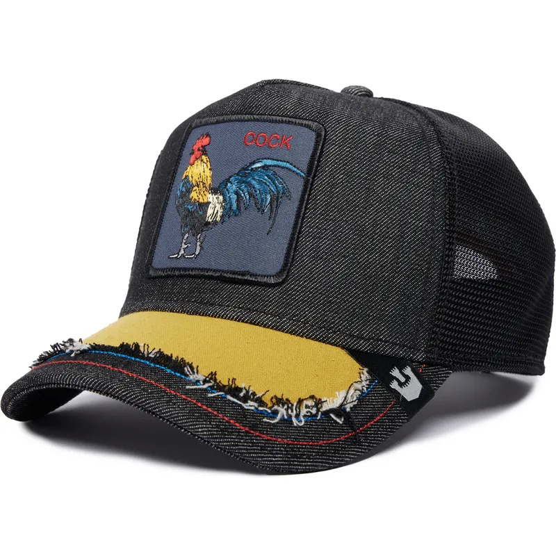 cappellino-trucker-nero-gallo-silky-cock-the-farm-silky-roots-di-goorin-bros