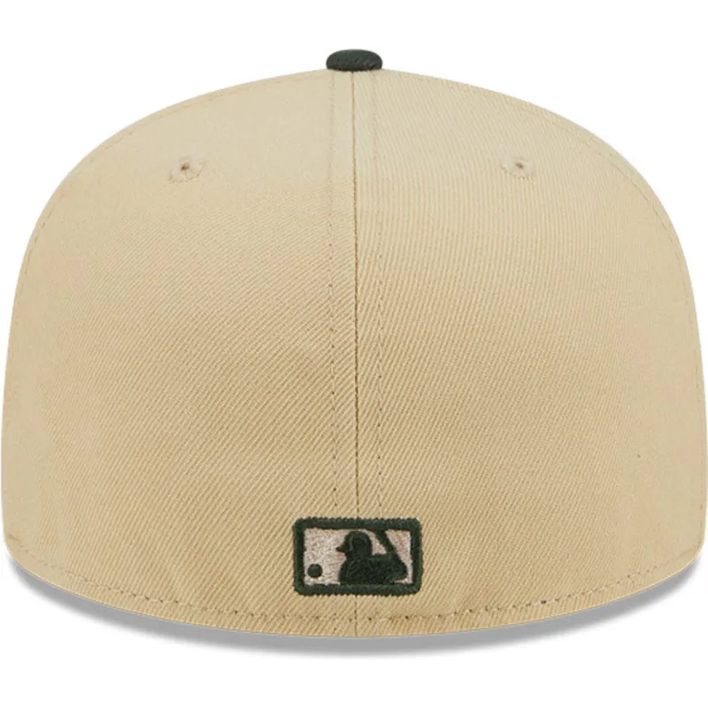 cappello-a-visiera-piatta-marrone-e-verde-chiuso-59fifty-team-landscape-dei-new-york-yankees-mlb-di-new-era
