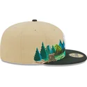 cappello-a-visiera-piatta-marrone-e-verde-regolabile-59fifty-team-landscape-dei-new-york-yankees-mlb-di-new-era
