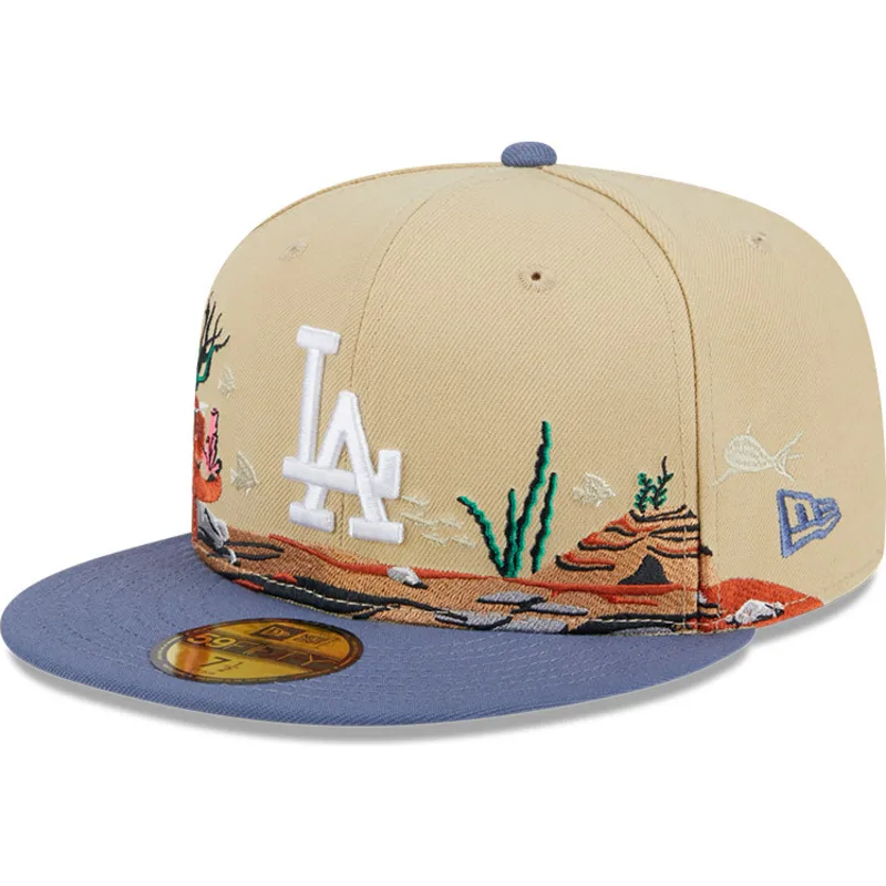 cappelli-piatta-marrone-regolato-59fifty-team-landscape-dei-los-angeles-dodgers-mlb-di-new-era