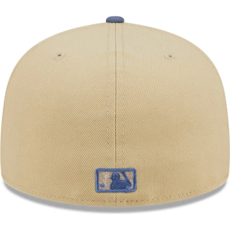 cappello-piatto-marrone-e-blu-chiuso-59fifty-team-landscape-dei-los-angeles-dodgers-mlb-di-new-era