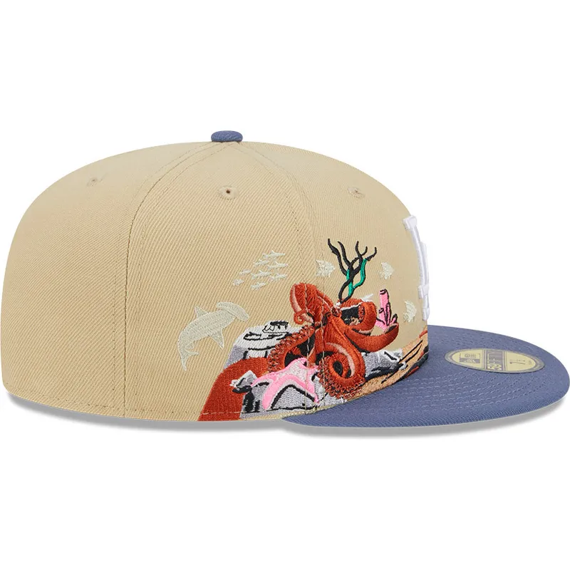 cappelli-piatta-marrone-regolato-59fifty-team-landscape-dei-los-angeles-dodgers-mlb-di-new-era