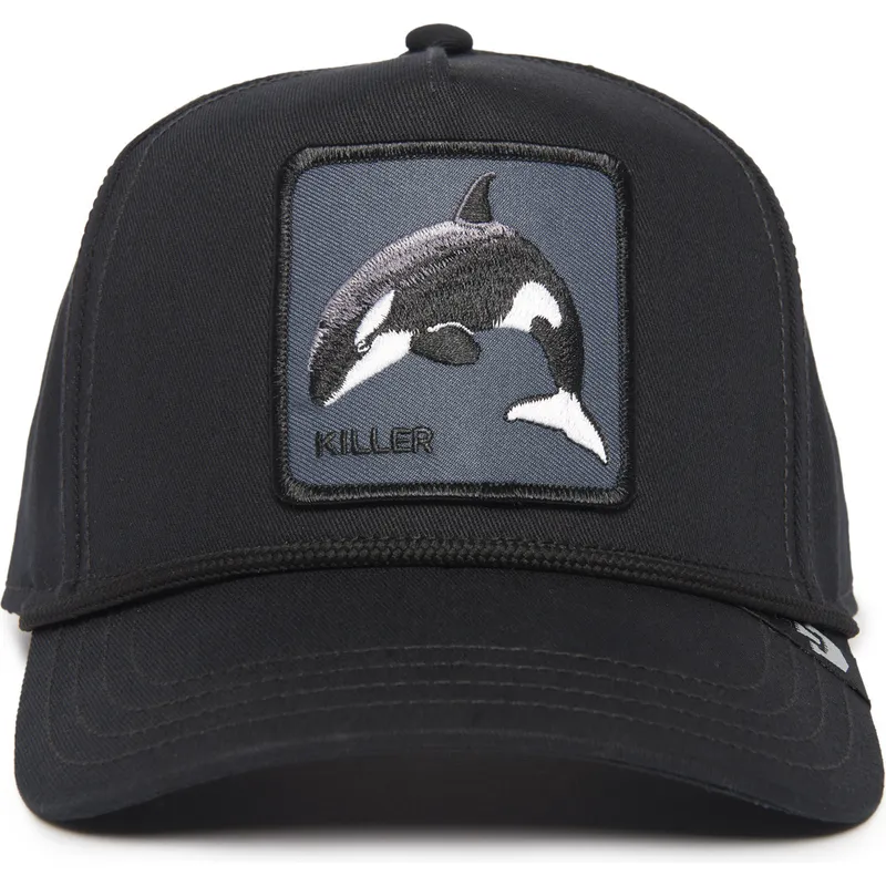 cappellino-visiera-curva-nero-snapback-orca-killer-whale-100-the-farm-all-over-canvas-di-goorin-bros