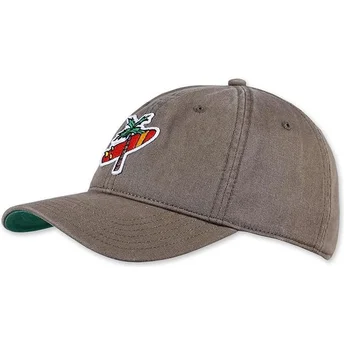 Gorra curva verde regolabile Palm Cross di Coastal
