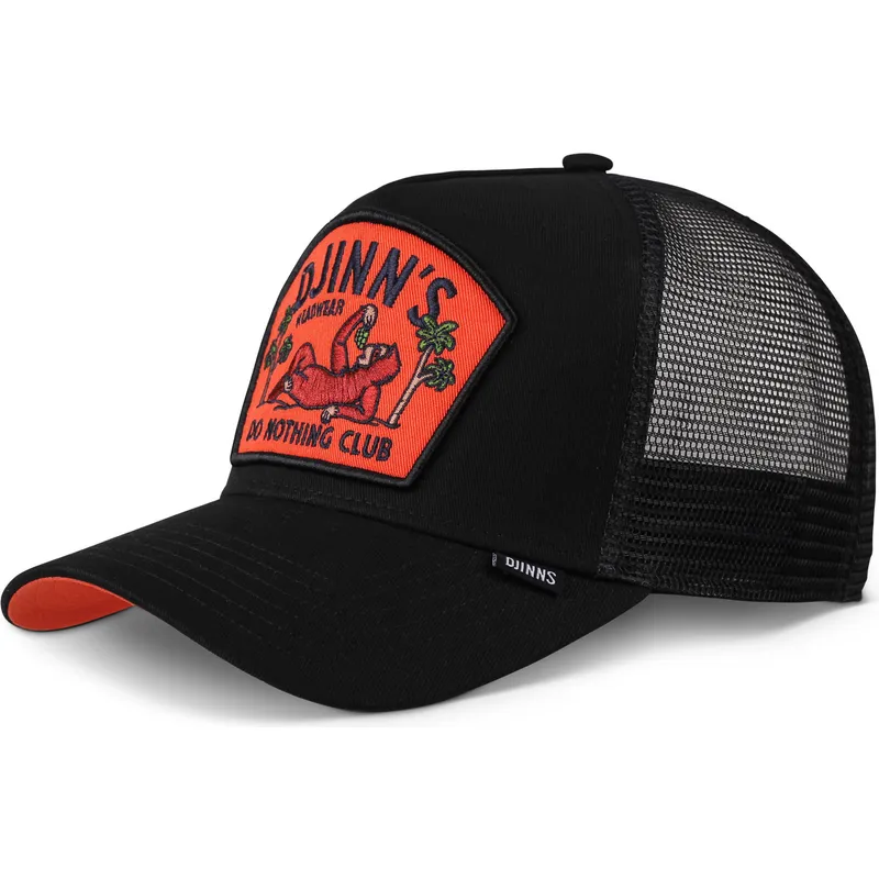 schwarze-und-orangefarbene-trucker-kappe-do-nothing-club-hft-dnc-sloth-von-djinns