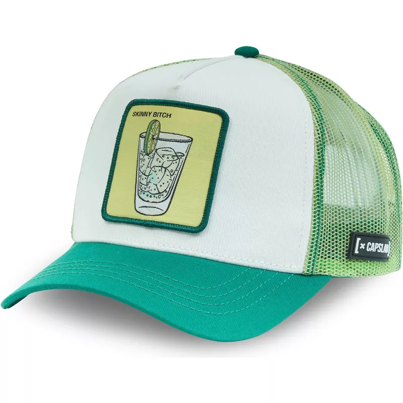 capslab-skinny-bitch-ski-cocktails-green-trucker-hat