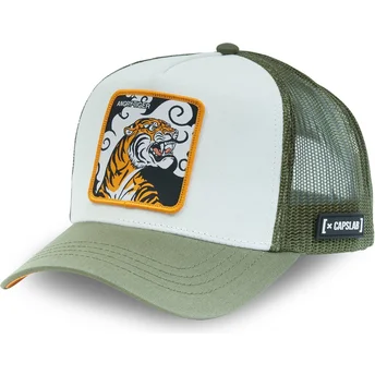 Gorra trucker blanca y verde tigre Angry Tiger CL4 TIG Beasts de Capslab