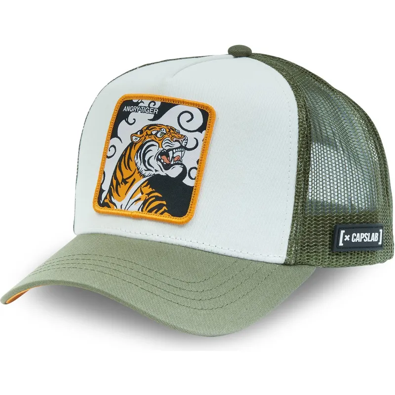 casquette-trucker-blanche-et-verte-tigre-angry-tiger-cl4-tig-beasts-capslab