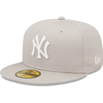 Gorra plana beige ajustada 59FIFTY League Essential de New York Yankees MLB de New Era