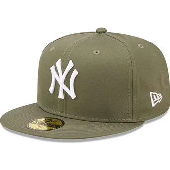 Cappello piatto verde chiuso 59FIFTY League Essential dei New York Yankees MLB di New Era