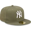 cappello-piatto-verde-chiuso-59fifty-league-essential-dei-new-york-yankees-mlb-di-new-era