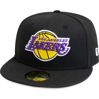 Casquette plate noire ajustée 59FIFTY Essential Los Angeles Lakers NBA New Era