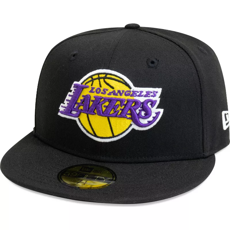 new-era-flat-brim-59fifty-essential-los-angeles-lakers-nba-black-fitted-cap
