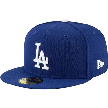 Cappello piatto blu regolato 59FIFTY Authentic On Field Game dei Los Angeles Dodgers MLB di New Era