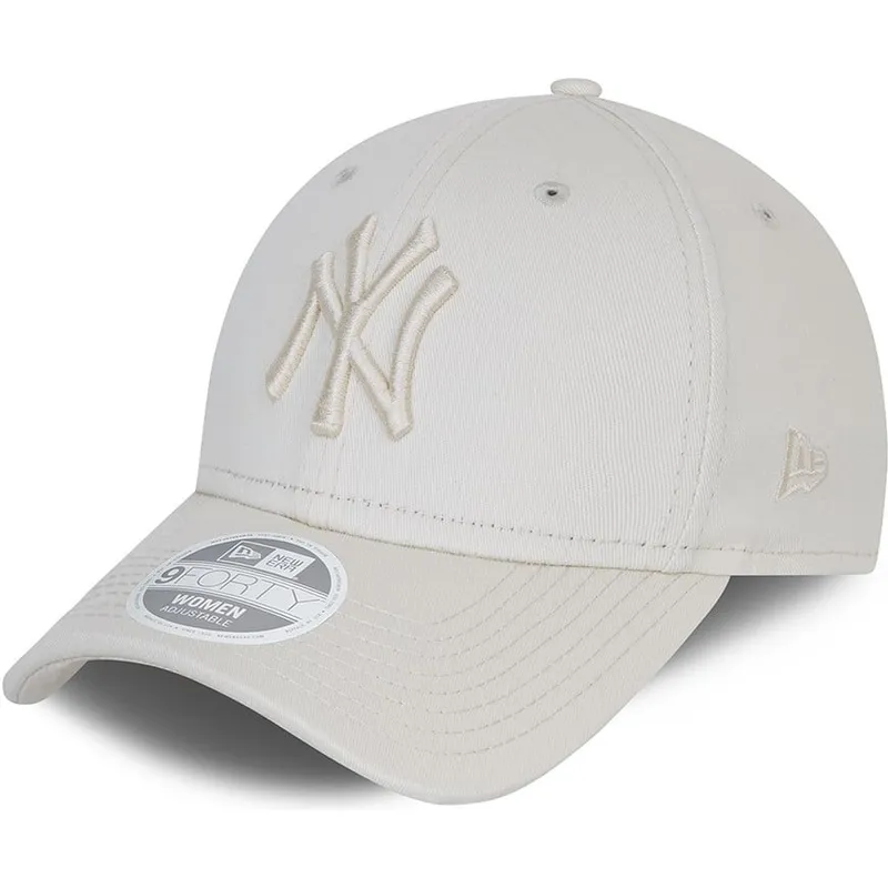 szara-regulowana-czapka-z-zakrzywionym-daszkiem-z-szarym-logo-dla-kobiet-9forty-tonal-new-york-yankees-mlb-new-era