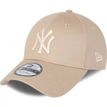 Casquette courbée beige ajustable avec logo beige 9FORTY League Essential New York Yankees MLB New Era