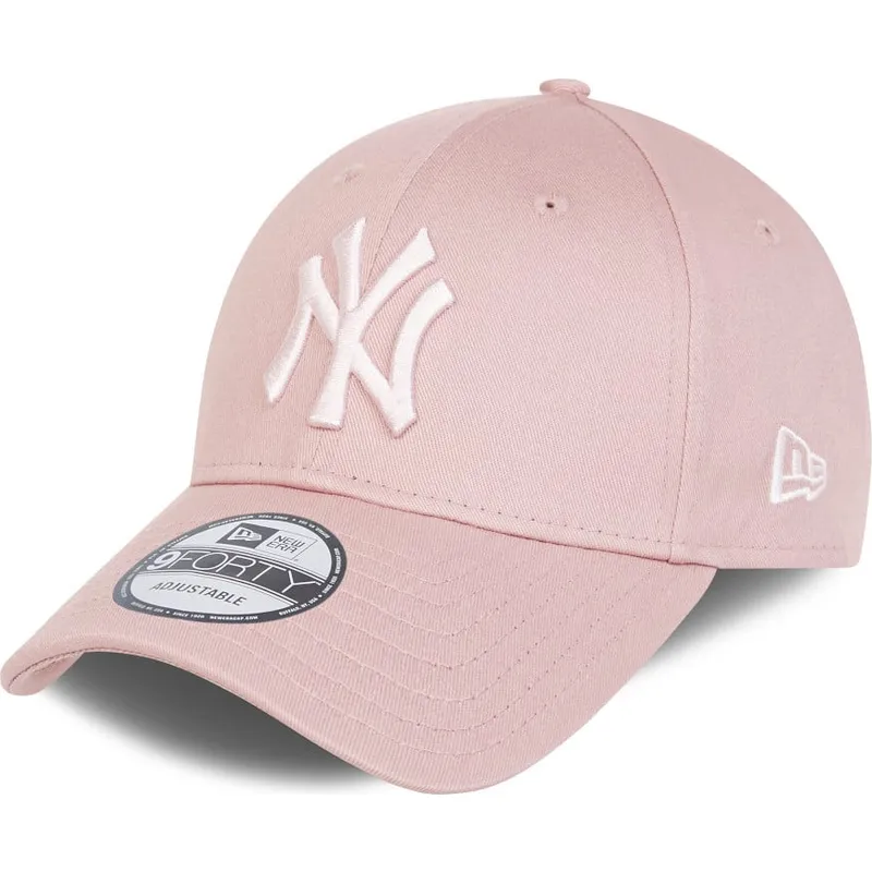rozowa-czapka-z-zakrzywionym-daszkiem-z-regulacja-i-rozowym-logo-9forty-league-essential-new-york-yankees-mlb-od-new-era