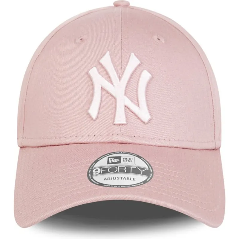 rozowa-czapka-z-zakrzywionym-daszkiem-z-regulacja-i-rozowym-logo-9forty-league-essential-new-york-yankees-mlb-od-new-era