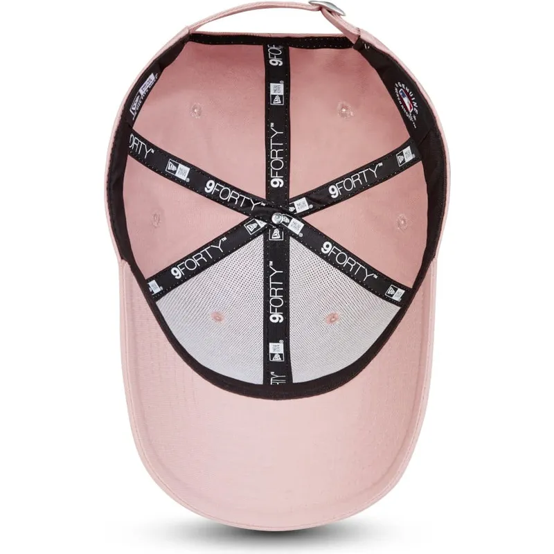 new-era-new-york-yankees-mlb-9forty-league-essential-justerbar-rosa-kasket-med-buet-skygge-og-rosa-logo