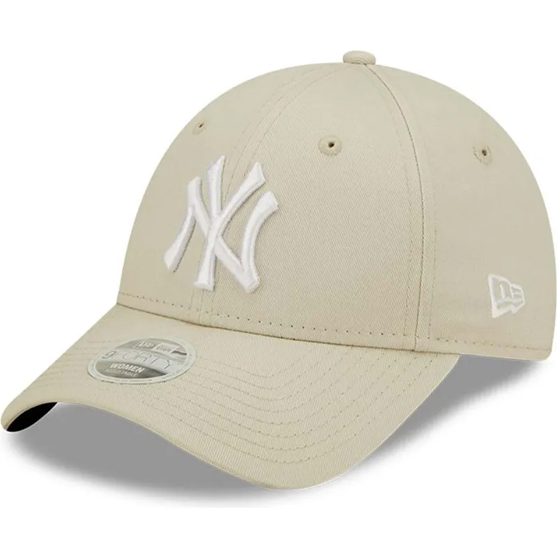 beige-justerbar-kurvkeps-for-dam-9forty-league-essential-new-york-yankees-mlb-fran-new-era
