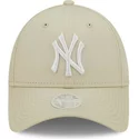 new-era-curved-brim-women-9forty-league-essential-new-york-yankees-mlb-beige-adjustable-cap