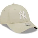 beige-justerbar-kurvkeps-for-dam-9forty-league-essential-new-york-yankees-mlb-fran-new-era