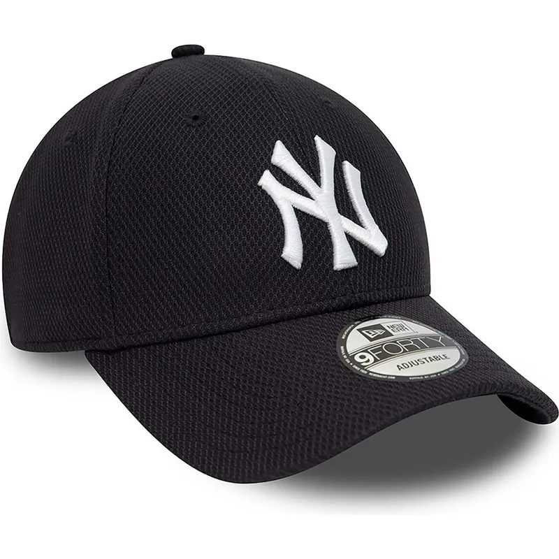 marineblaue-verstellbare-curved-cap-9forty-diamond-era-essential-der-new-york-yankees-mlb-von-new-era